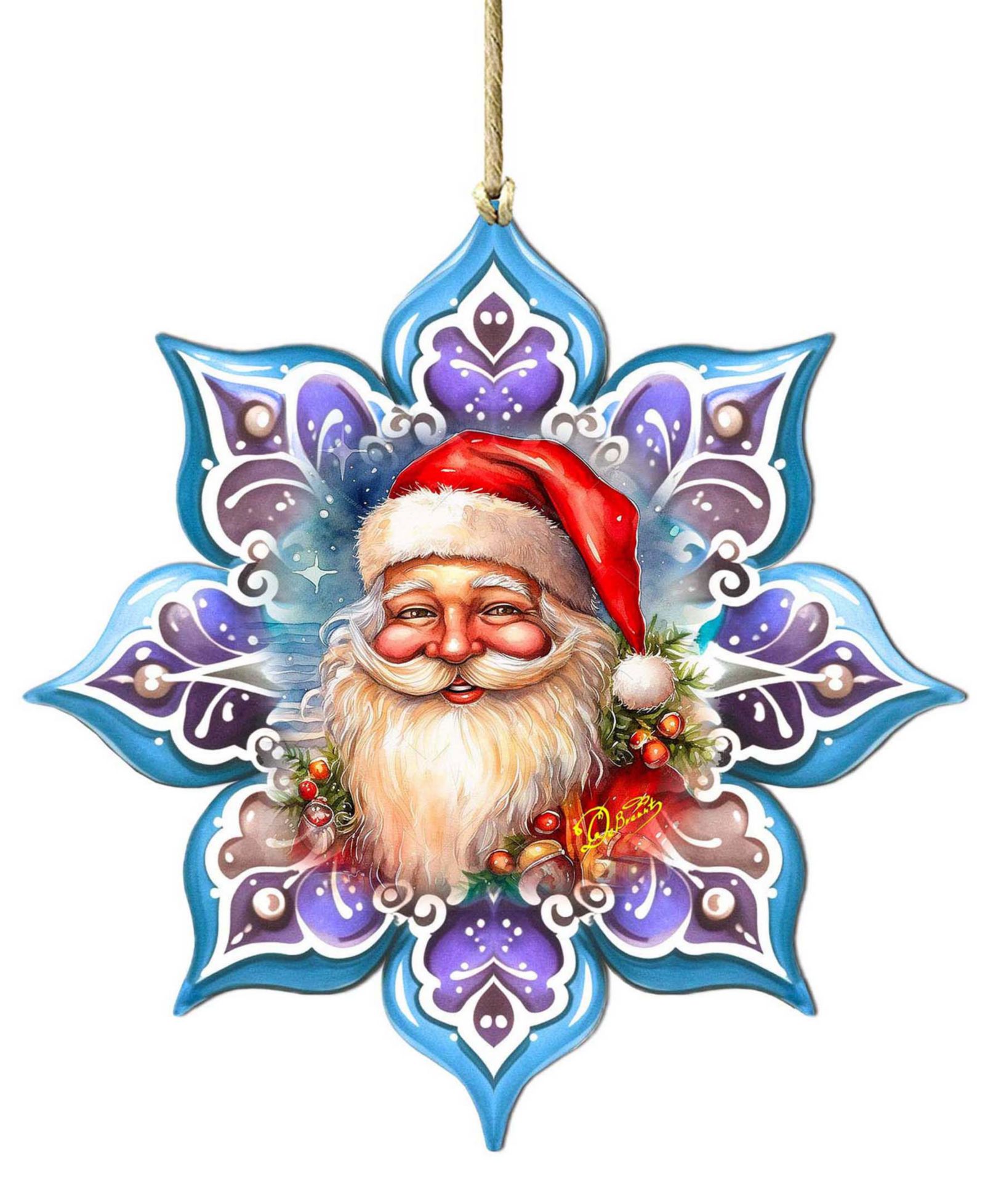 Праздничное украшение Designocracy Smiling Santa Snowflake