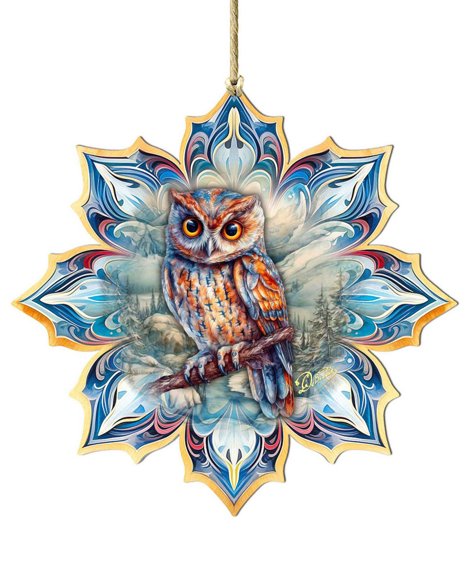 Украшение Designocracy Great Horned Owl Snowflake