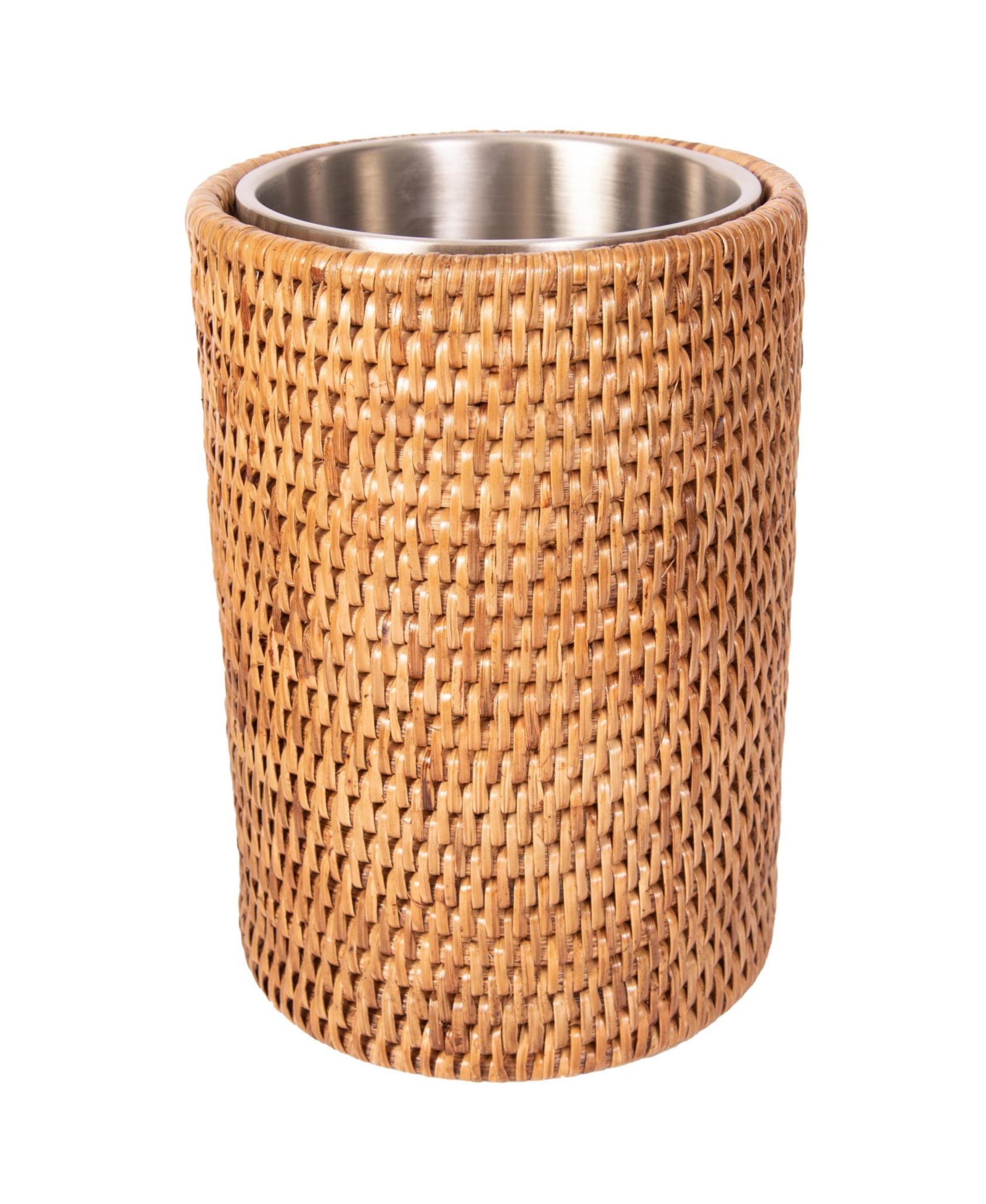 Artifacts Trading Company Artifacts Rattan Stainless Steel Wine Chiller