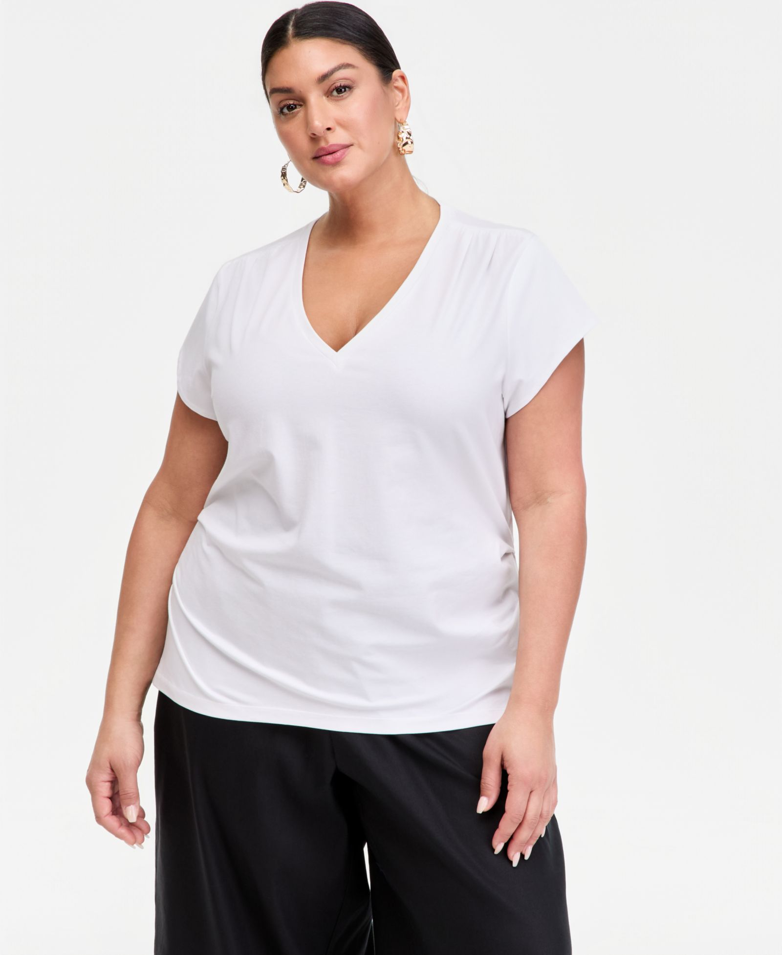 Женская футболка I.N.C. International Concepts Plus Size Cap-Sleeve V-Neck