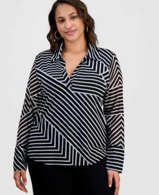 I.N.C. International Concepts топ Plus size с воротником Джонни