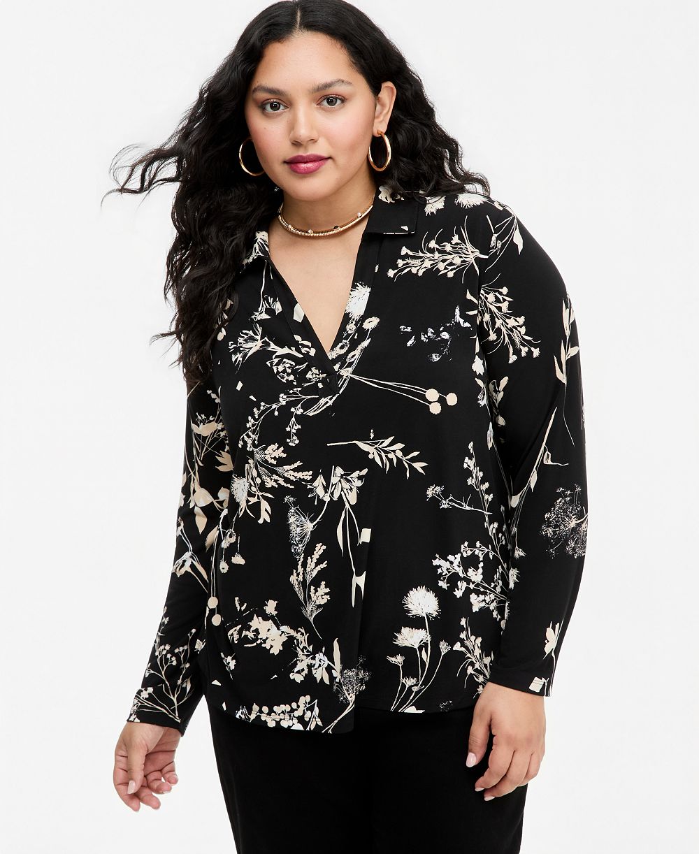 I.N.C. International Concepts топ Plus size с воротником Джонни
