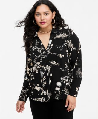 I.N.C. International Concepts топ Plus size с воротником Джонни