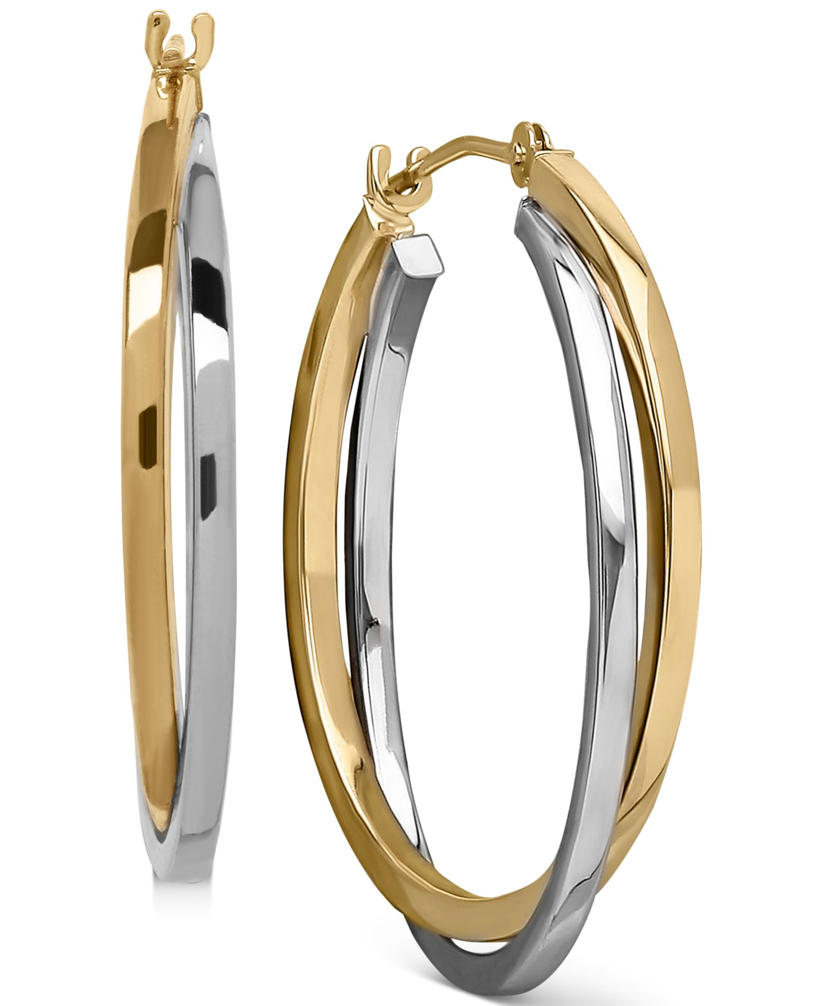 Серьги-кольца Intertwined в золоте 14k