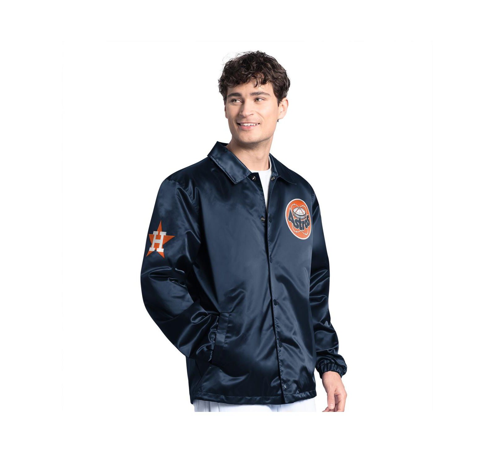 Мужская куртка Starter Navy Houston Astros Cooperstown Collection Point Man Full-Snap Coaches Jacket