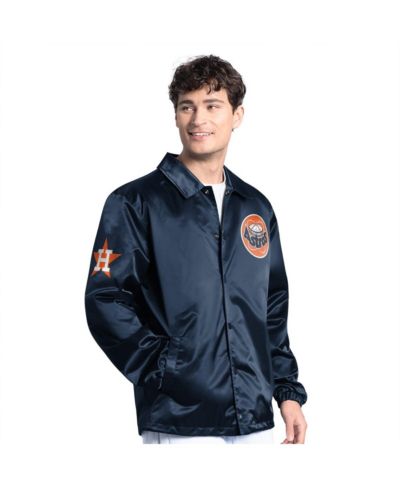 Мужская куртка Starter Navy Houston Astros Cooperstown Collection Point Man Full-Snap Coaches Jacket