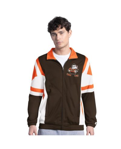 Starter Men's Brown Cleveland Browns Contender Logo Full-Zip Track Jacket