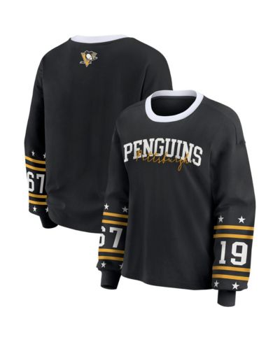 WEAR by Erin Andrews Women's Black Pittsburgh Penguins Long-Sleeve Sport T-Shirt