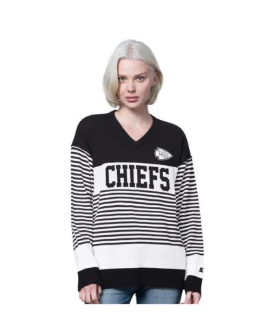 Женский свитер Starter Kansas City Chiefs No Huddle Striped V-Neck