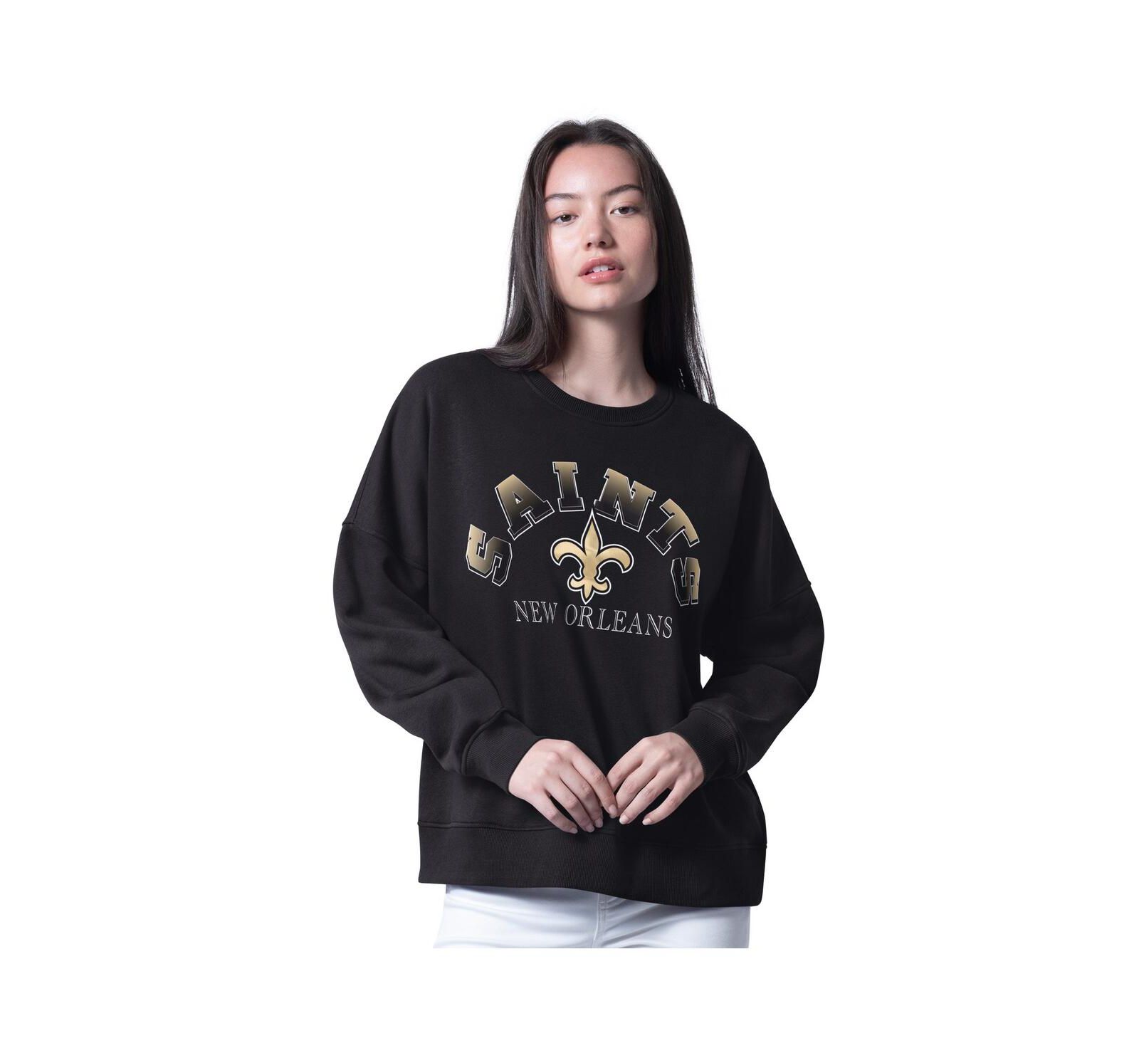G-III 4Her by Carl Banks Женский Black New Orleans Saints Oversized Feud Sweatshirt