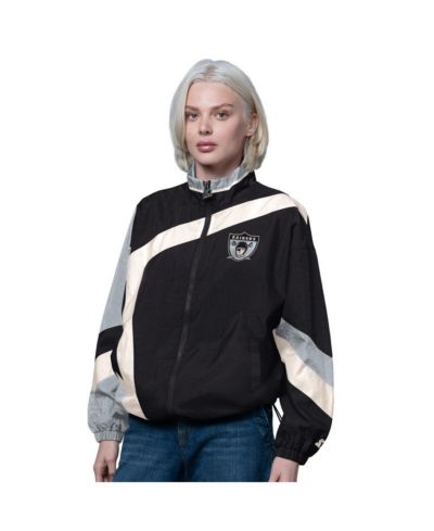 Starter Женская ветровка Las Vegas Raiders Black/Silver Full-Zip Windbreaker