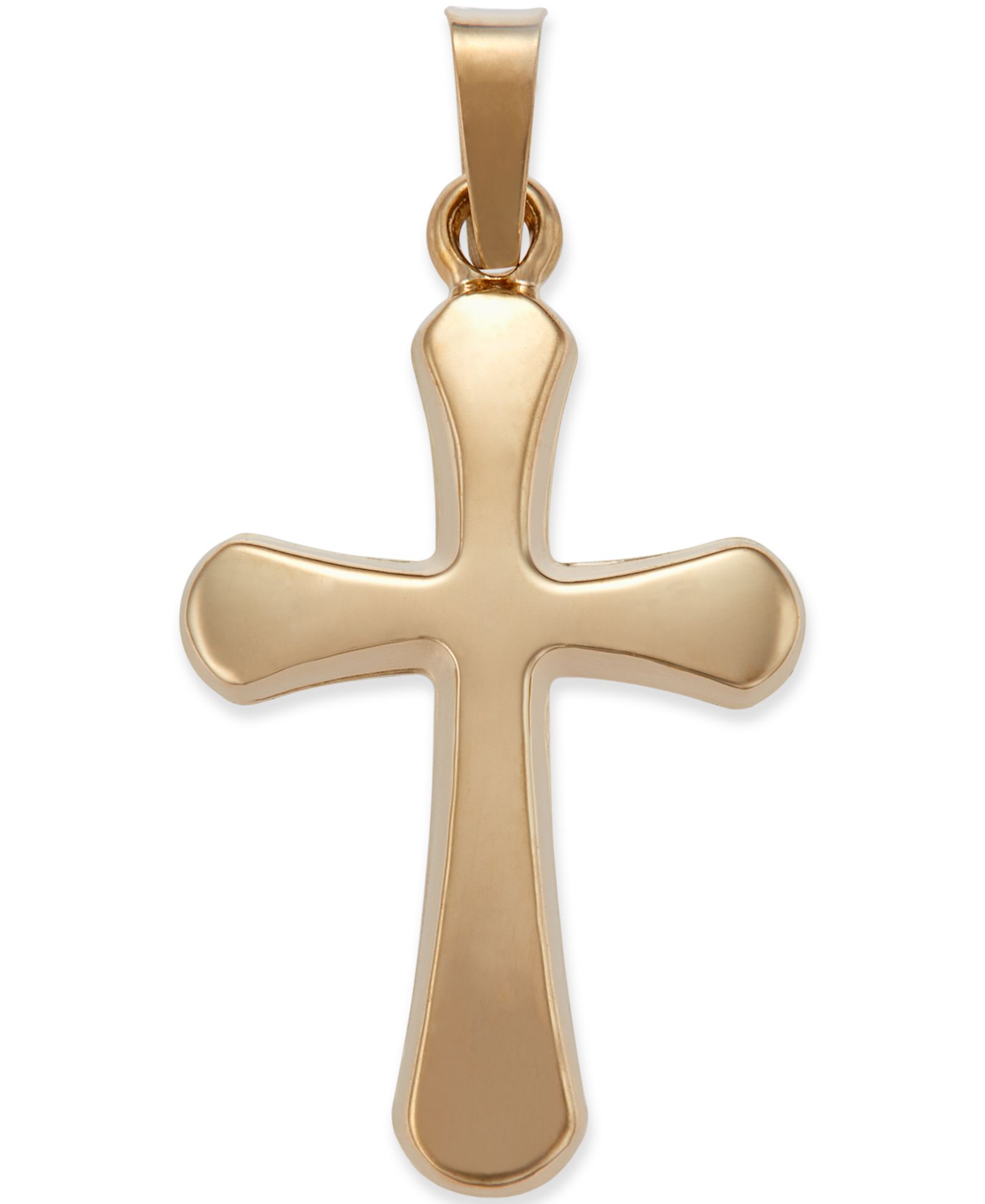 Подвеска Rounded Cross Pendant in 14k Yellow Gold