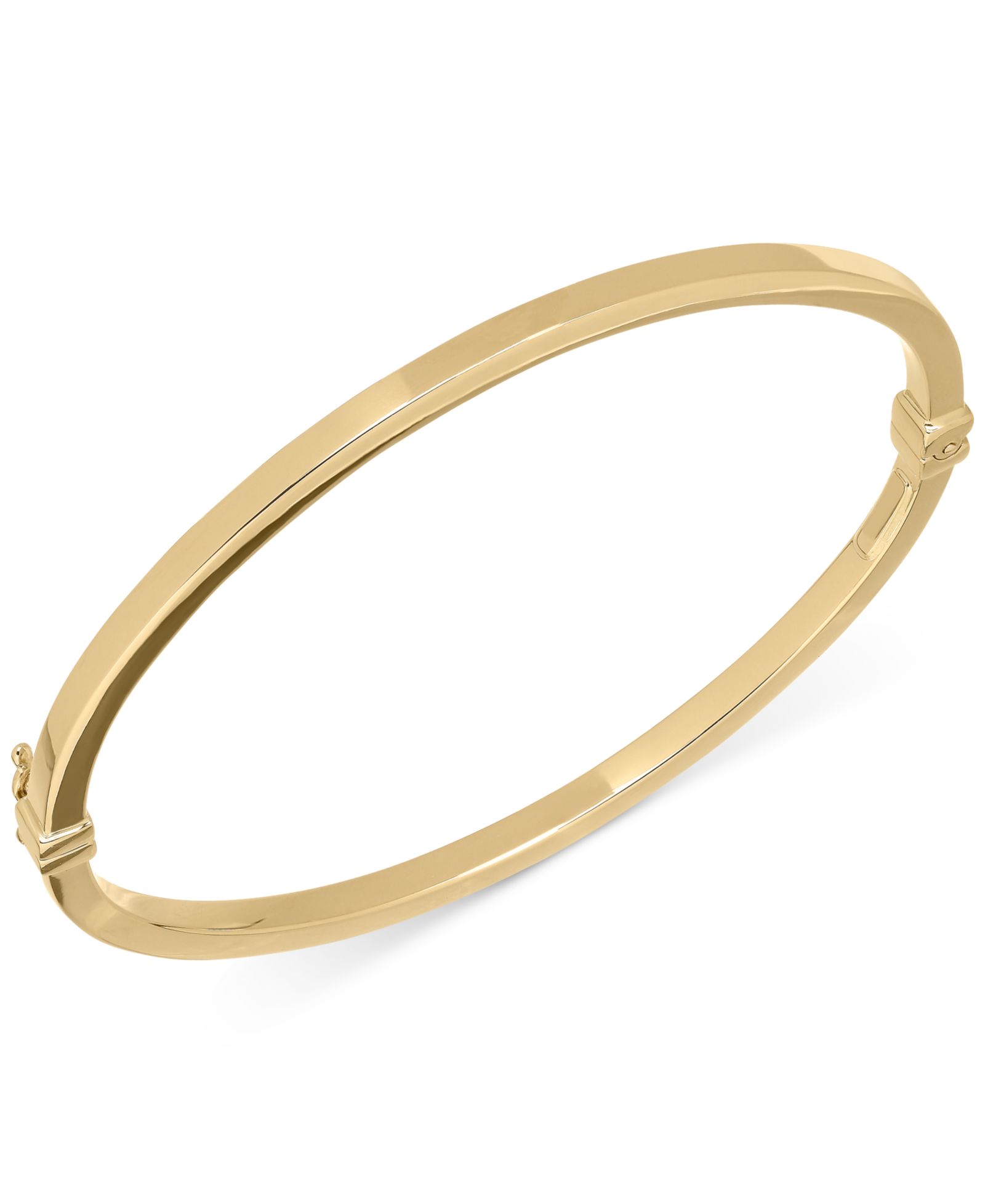 Браслет Italian Gold Square Tube Hinge Bangle в 14k Gold
