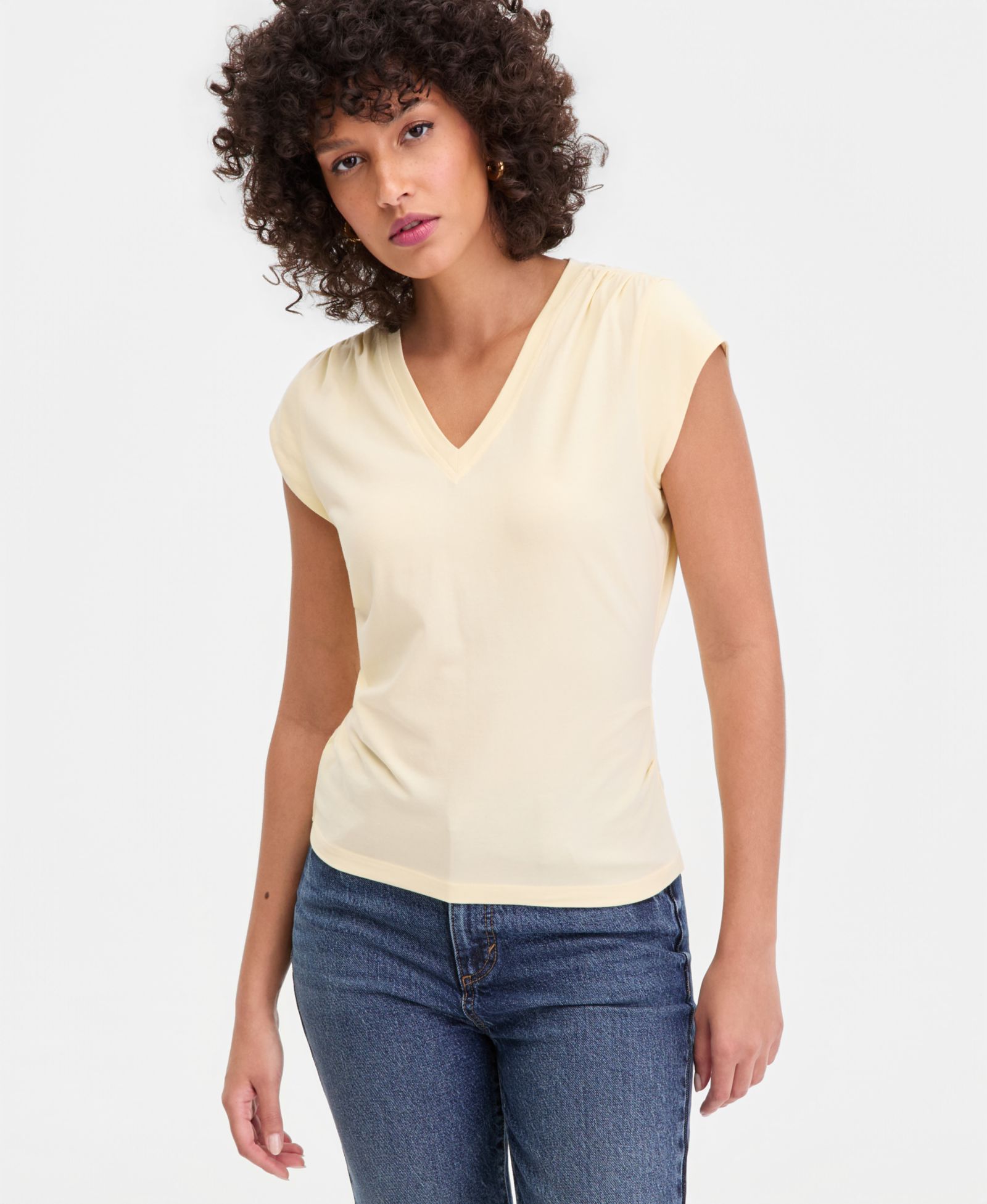 Женский футболк I.N.C. International Concepts Cap-Sleeve V-Neck