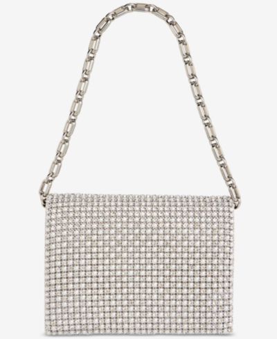 I.N.C. International Concepts Imitation Pearl XL Diamond Mini Flap Clutch, Macy's Exclusive