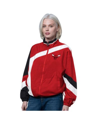 Starter Женская куртка Chicago Bulls, красная/черная, на молнии