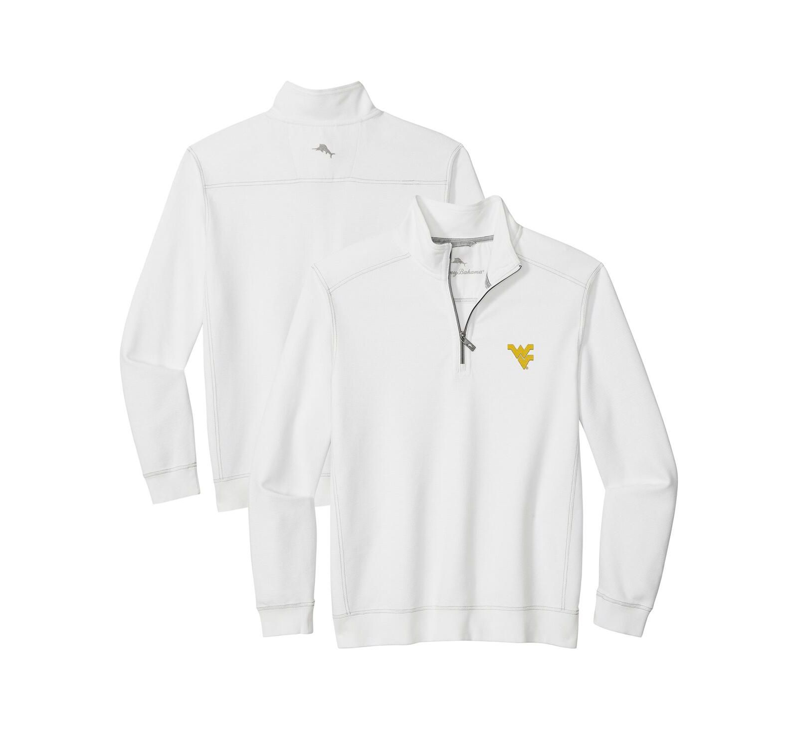 Мужская куртка Tommy Bahama White West Virginia Mountaineers Montego Bay Half-Zip