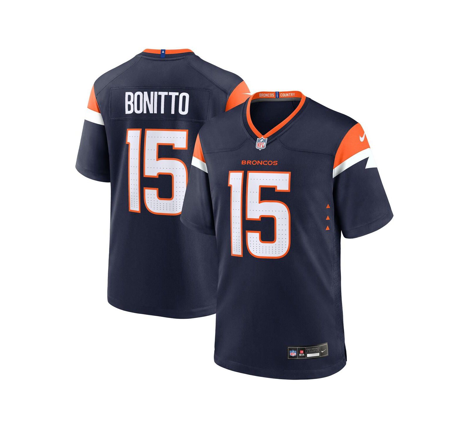 Мужская джерси Nike Nik Bonitto Navy Denver Broncos Alternate Game