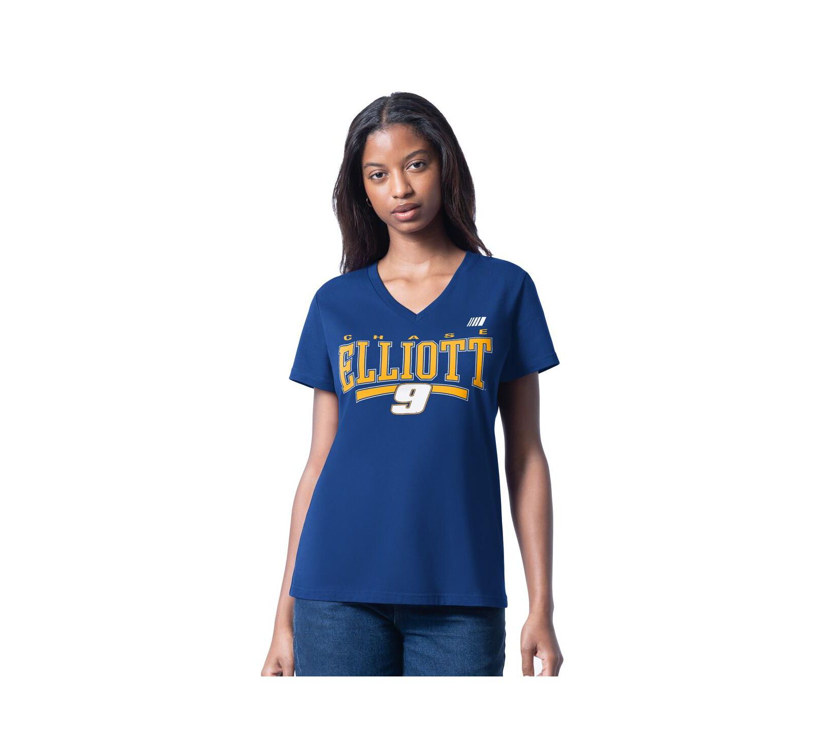 Женская футболка G-III 4Her by Carl Banks Royal Chase Elliott Cheer Dance V-Neck