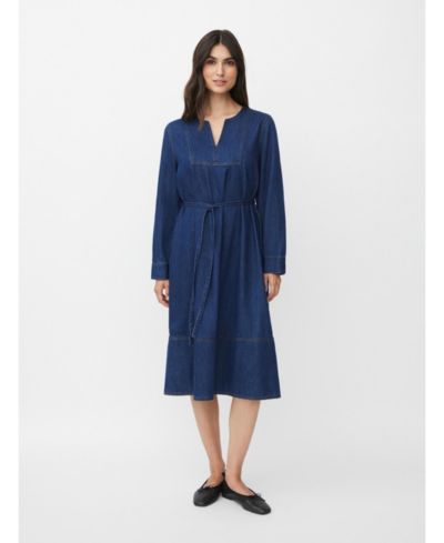 Masai Copenhagen Women's Long Sleeve V-Neck Denim Midi Dress