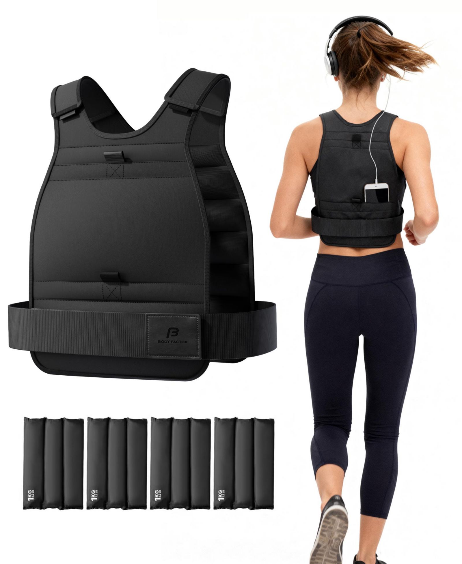 SUGIFT 22LB Adjustable Weighted Vest with Removable Weights for Men and Women
