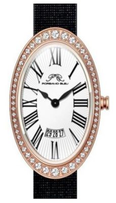Porsamo Bleu Женские наручные часы Eloise Topaz, черный сатин, натуральный кожаный ремешок, 34 mm