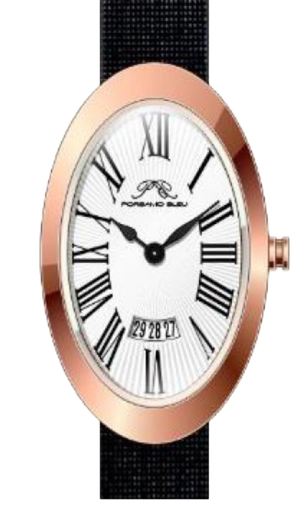 Porsamo Bleu Женские часы Eloise Oval Black Satin, натуральная кожа, 34 mm