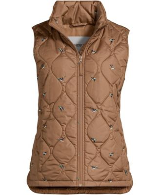 Lands' End Plus Size Print FeatherFree стеганый утепленный жилет