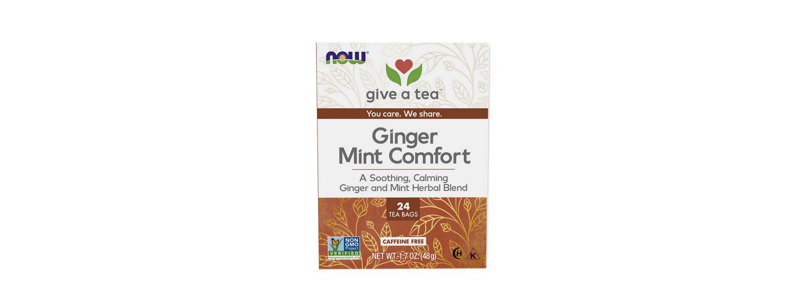 Чай NOW Foods Ginger Mint Comfort, 24 пакетика