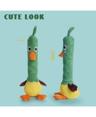 Nocciola 2-in-1 Squeaky Duck Dog Toy, Christmas gift,Cute Stuffed Dog Toys with Large Durable Rubber Squeaky Core for Aggressive Chewers