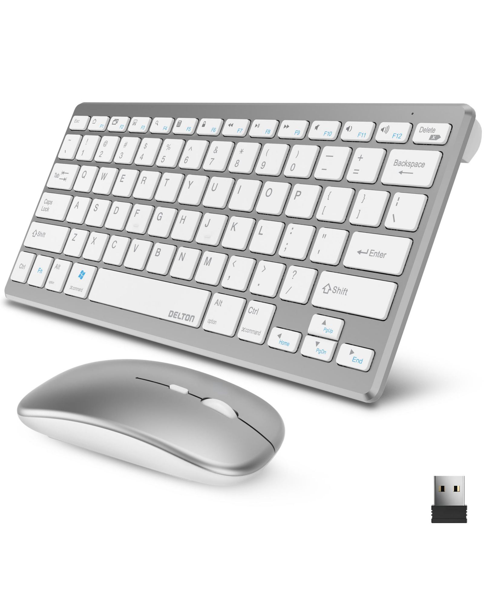 Delton KB35 Wireless Keyboard & Mouse Combo, 2.4GHz, Noiseless (DKMKITMIN35)