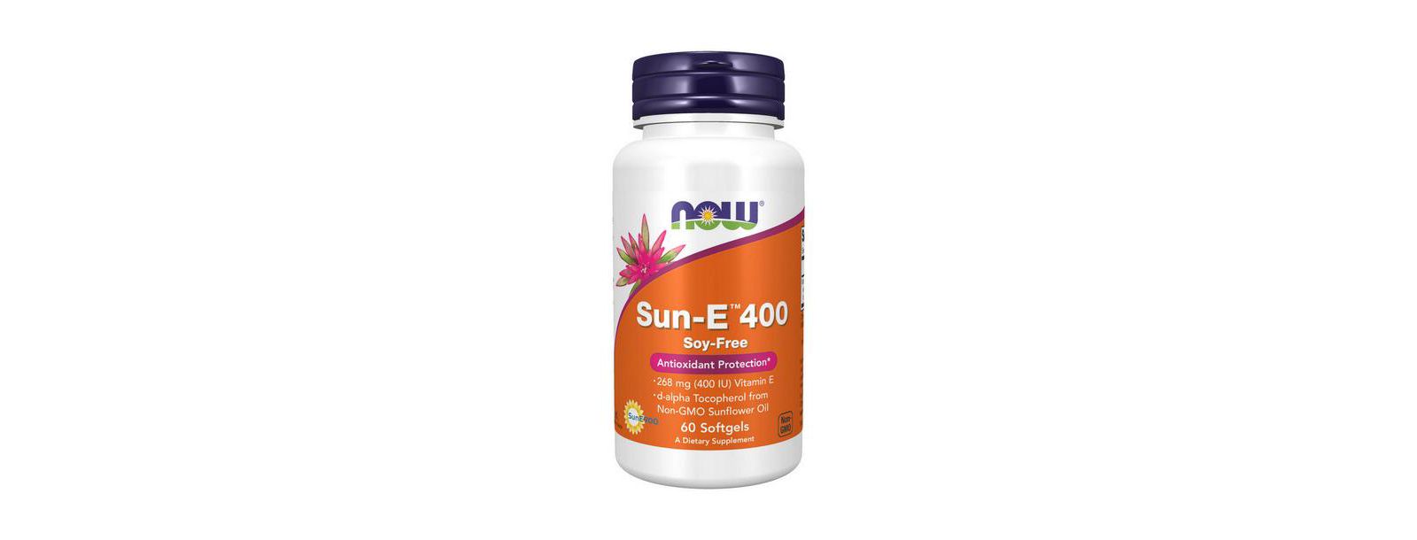 Витамины NOW Foods Sun-E 400, 60 sgels