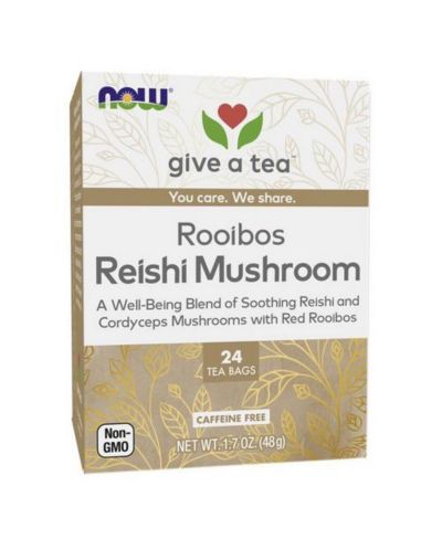 Чай NOW Foods Rooibos Reishi Mushroom, 24 пакетика