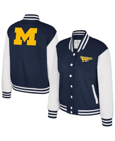 Женская флисовая куртка Colosseum Navy Michigan Wolverines French Baguette Full Snap