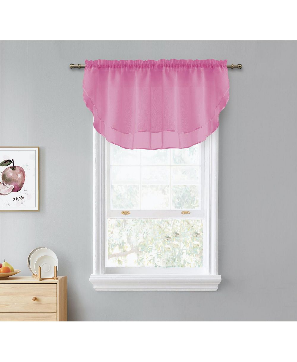 Kate Aurora Living Double Layered Sheer Rod Pocket Ascot Window Valances