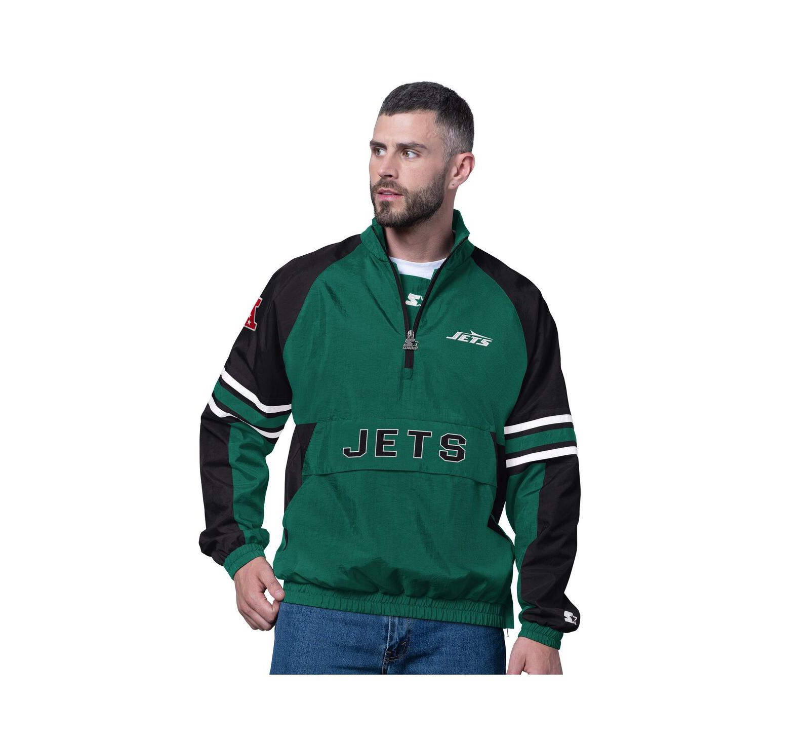 Мужское полуziп худи Starter Green New York Jets Prospect