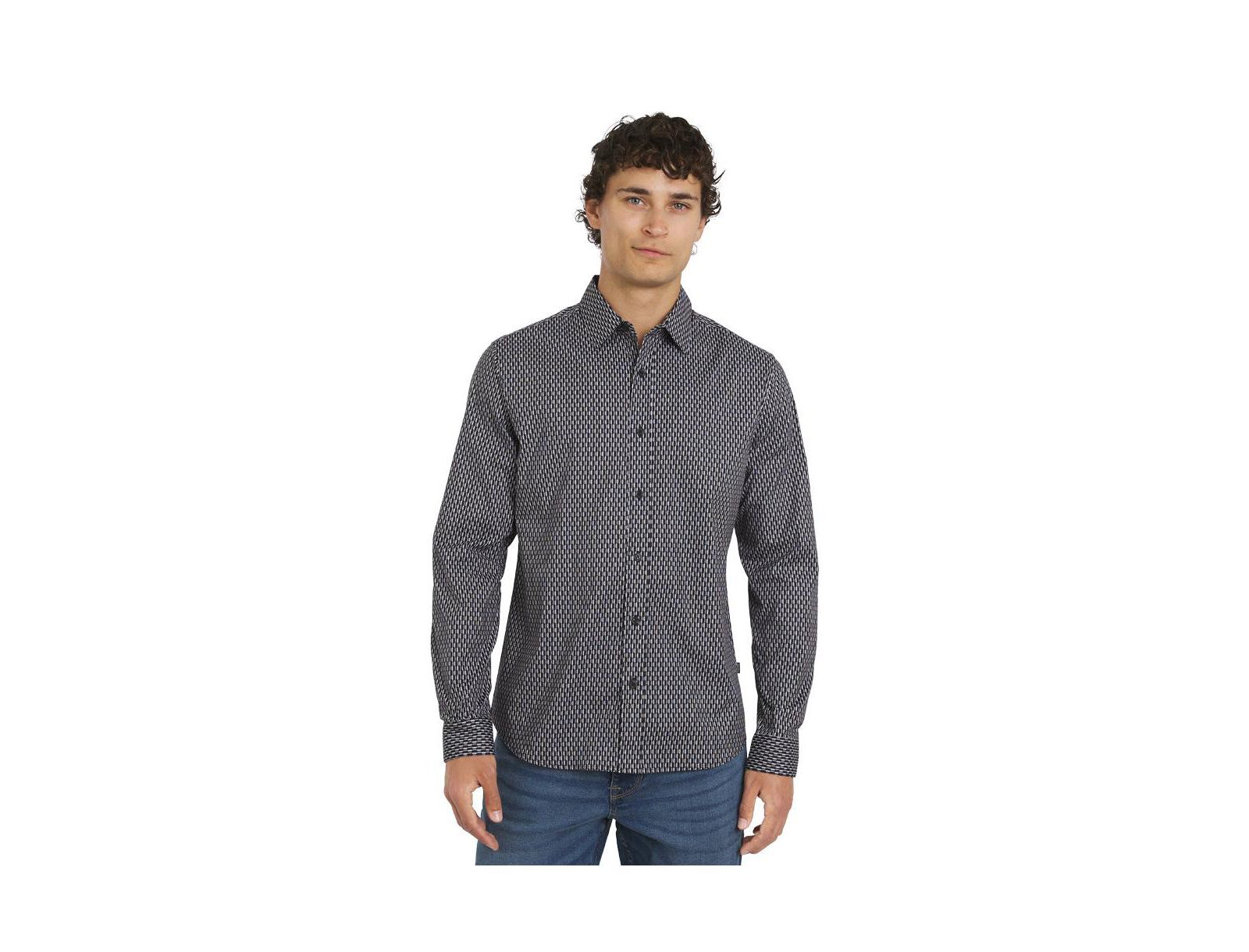 DKNY Мужской Chancey Stretch Cotton Poplin Shirt