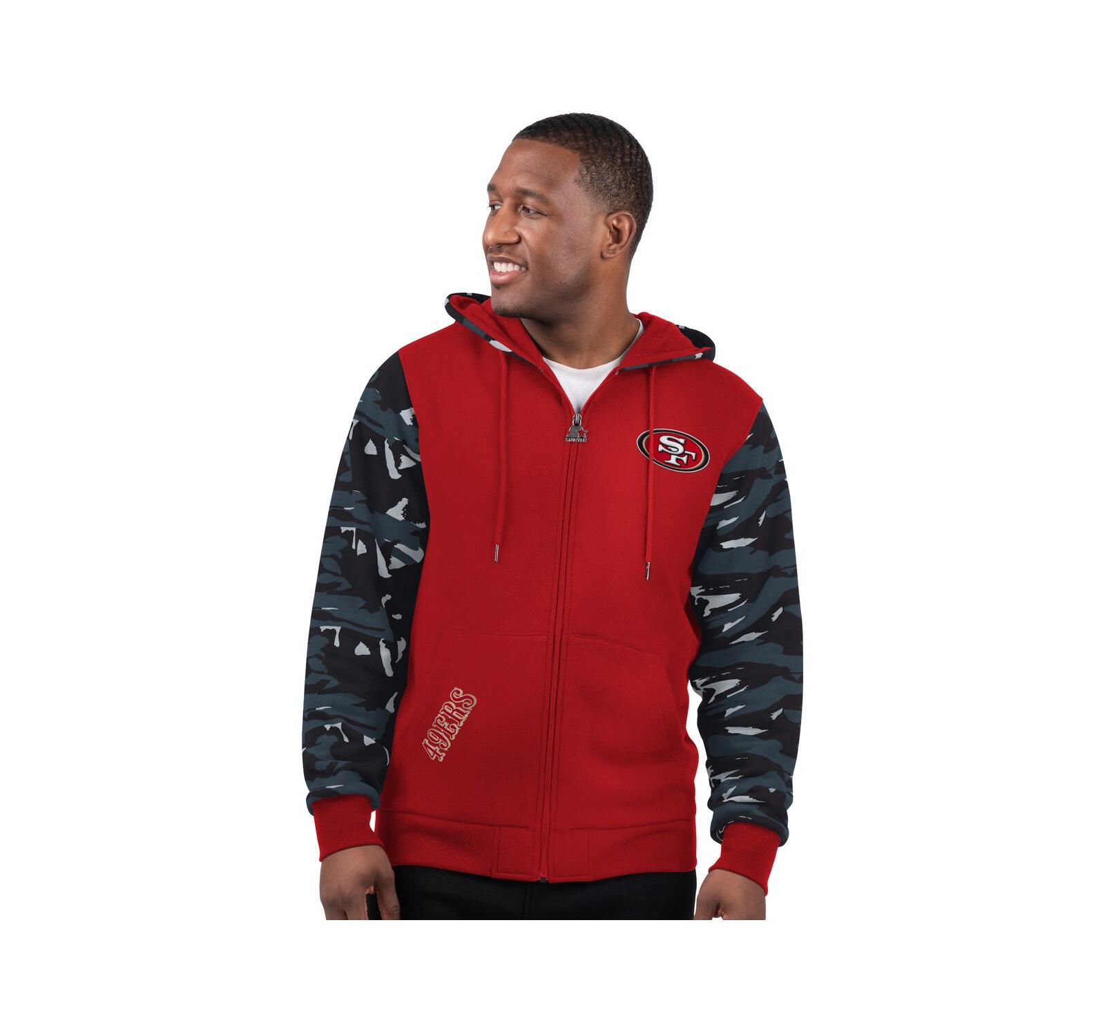 Starter Men's Scarlet San Francisco 49ers Thursday Night Gridiron Full-Zip Hoodie