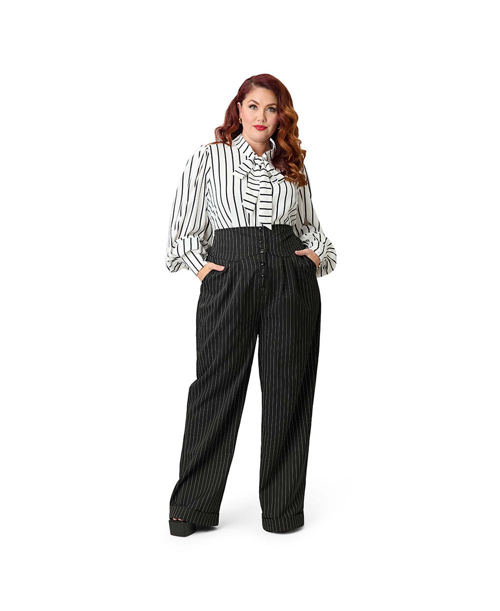 Unique Vintage Plus Size High Waist Women's Trouser
