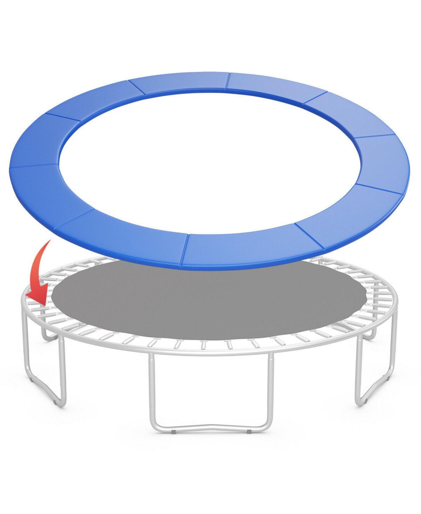 Gymax 12FT Trampoline Replacement Safety Pad Bounce Frame Waterproof Spring Cover