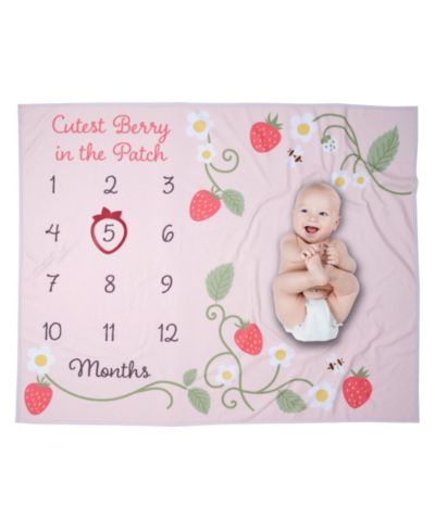 Lambs & Ivy детское флисовое одеяло Strawberry Patch