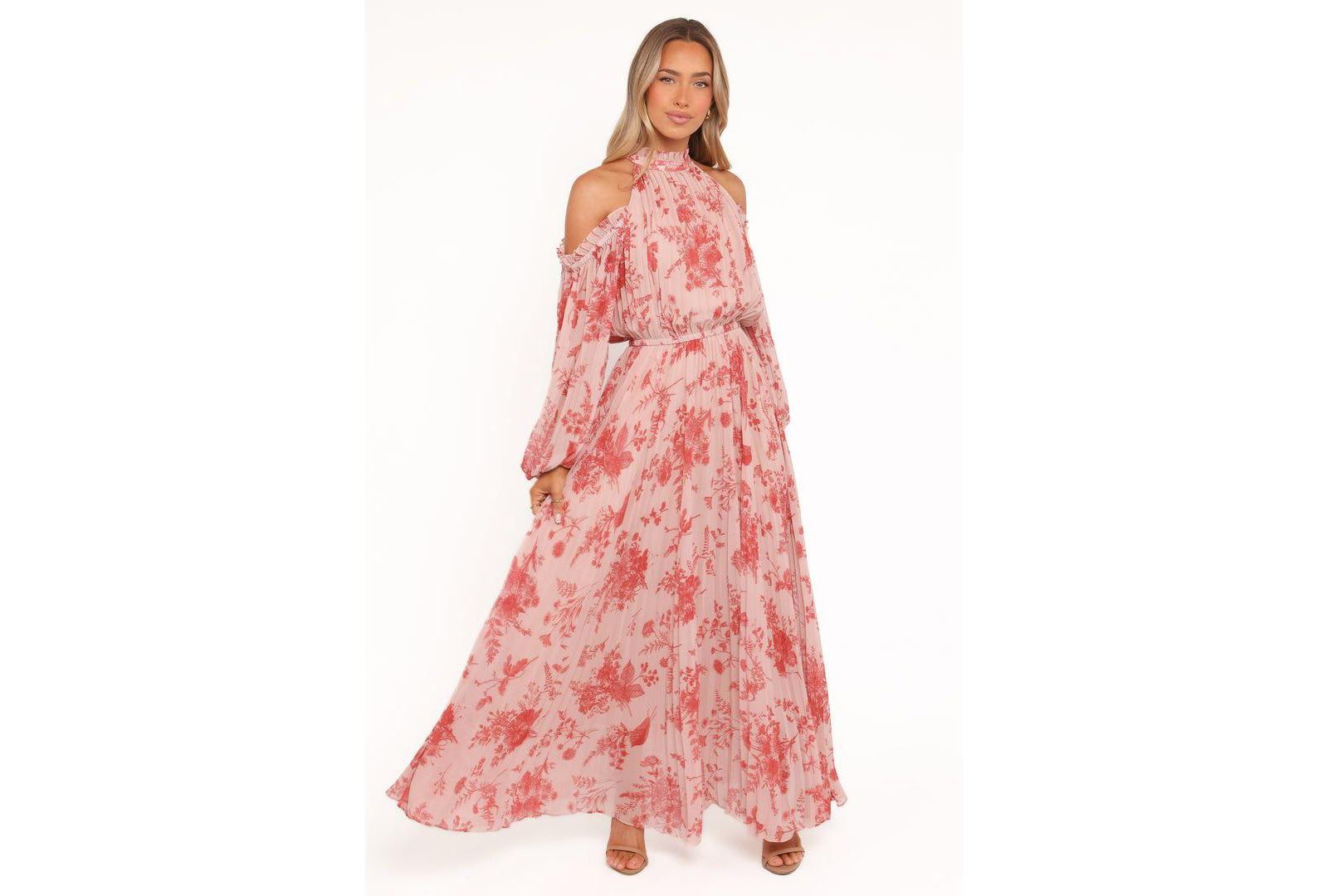 Женское платье Petal and Pup Hilary Pleated Maxi - Red Floral