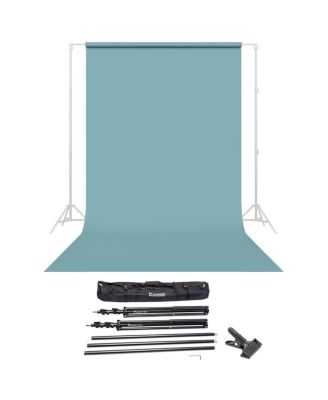 Savage Widetone Seamless Background Paper, 86" wide x 36' Sky Blue, 2 - Bundle With Flashpoint 10' Background Support System Air Cushioned
