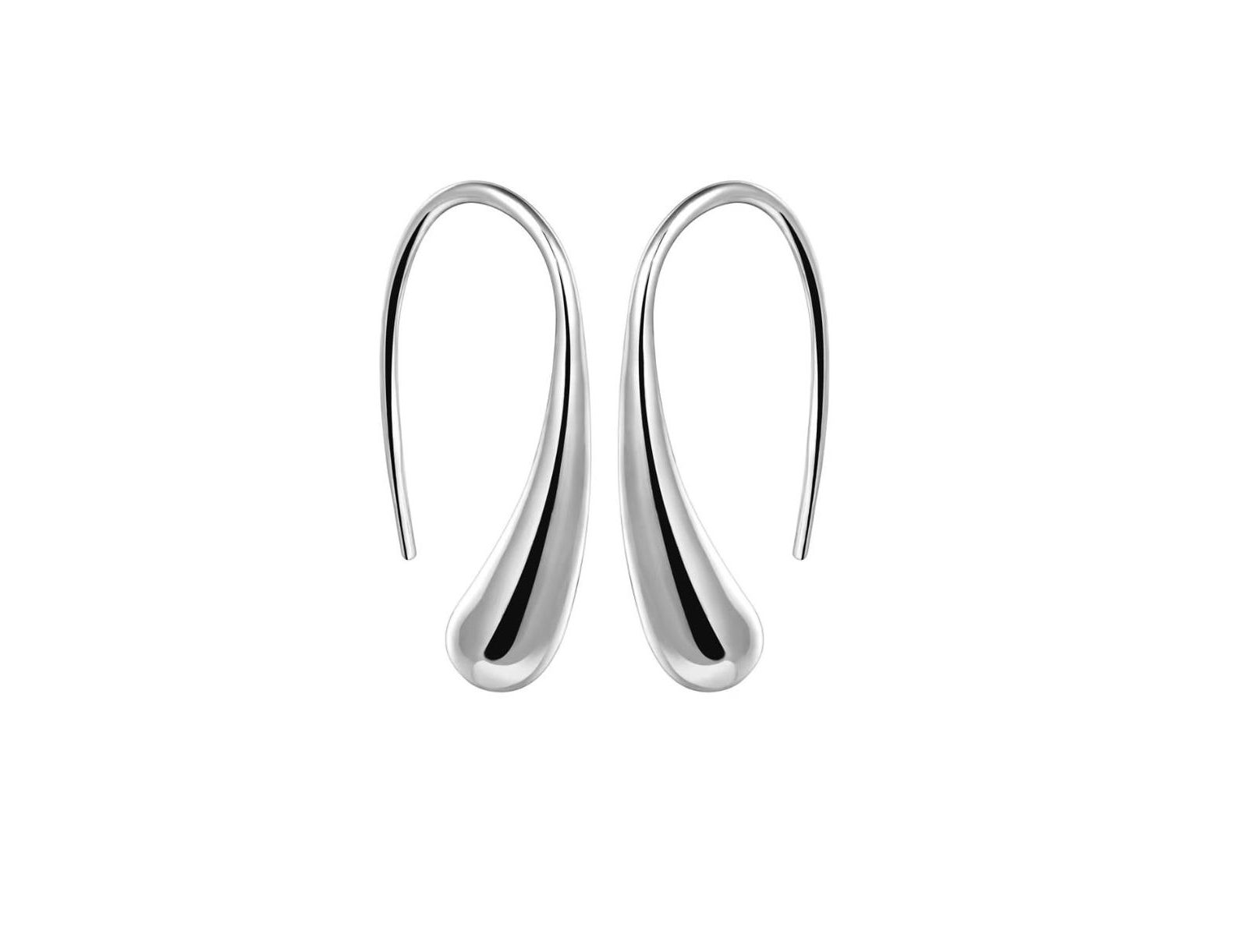 Sophia Teardrop Hook Earrings - Modern Minimalist Design in Silver or Gold