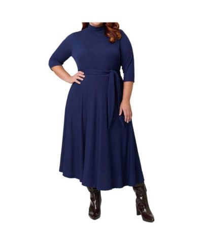 Миди-платье Unique Vintage Plus Size 1950s с воротником-стойкой