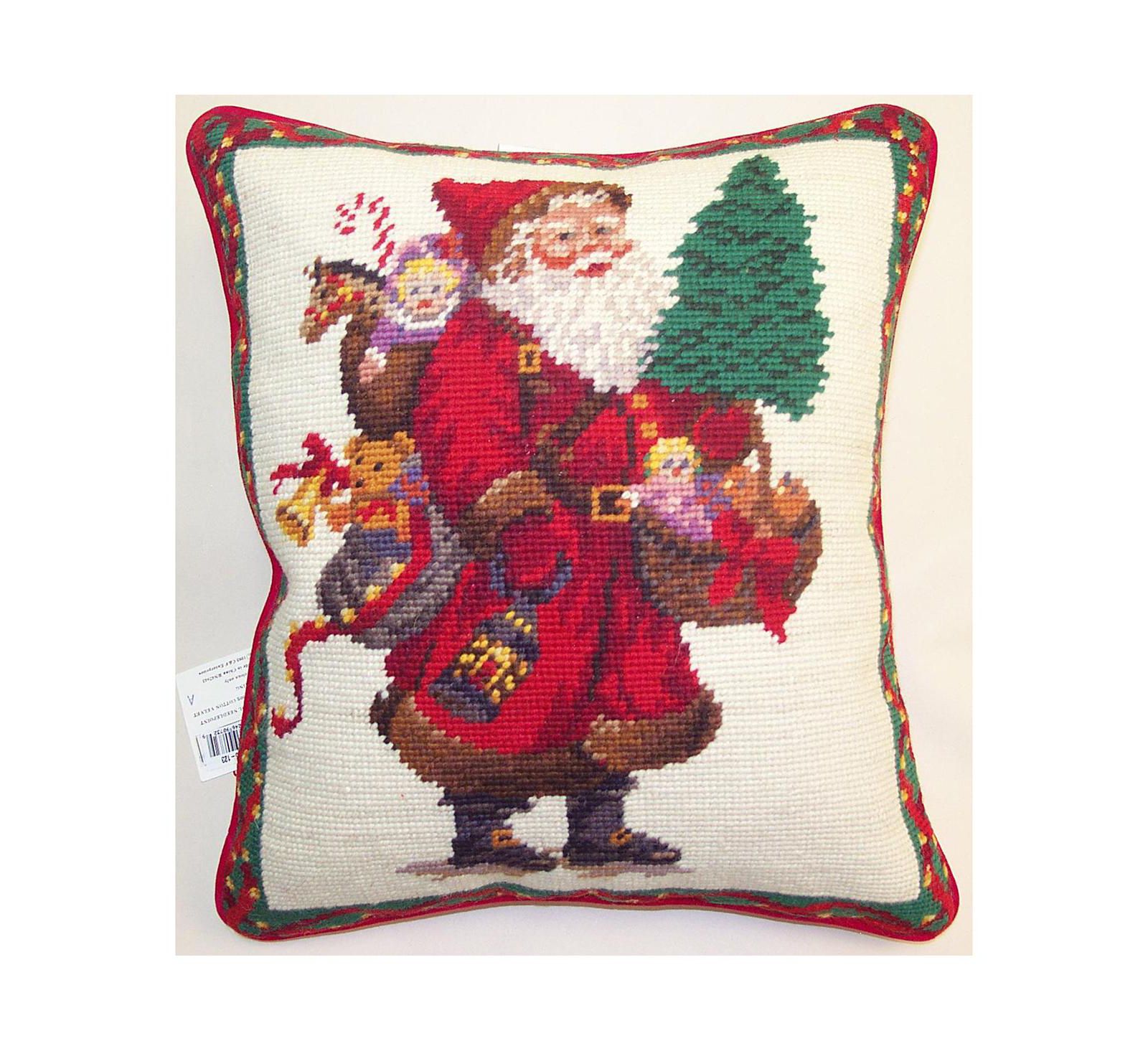 Toy Bag Needlepoint Pillow, 12" x 14"