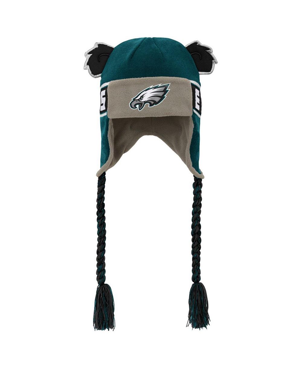 Outerstuff вязаная шапка Trooper с ушами и надписью Philadelphia Eagles, Midnight Green, для мальчиков и девочек
