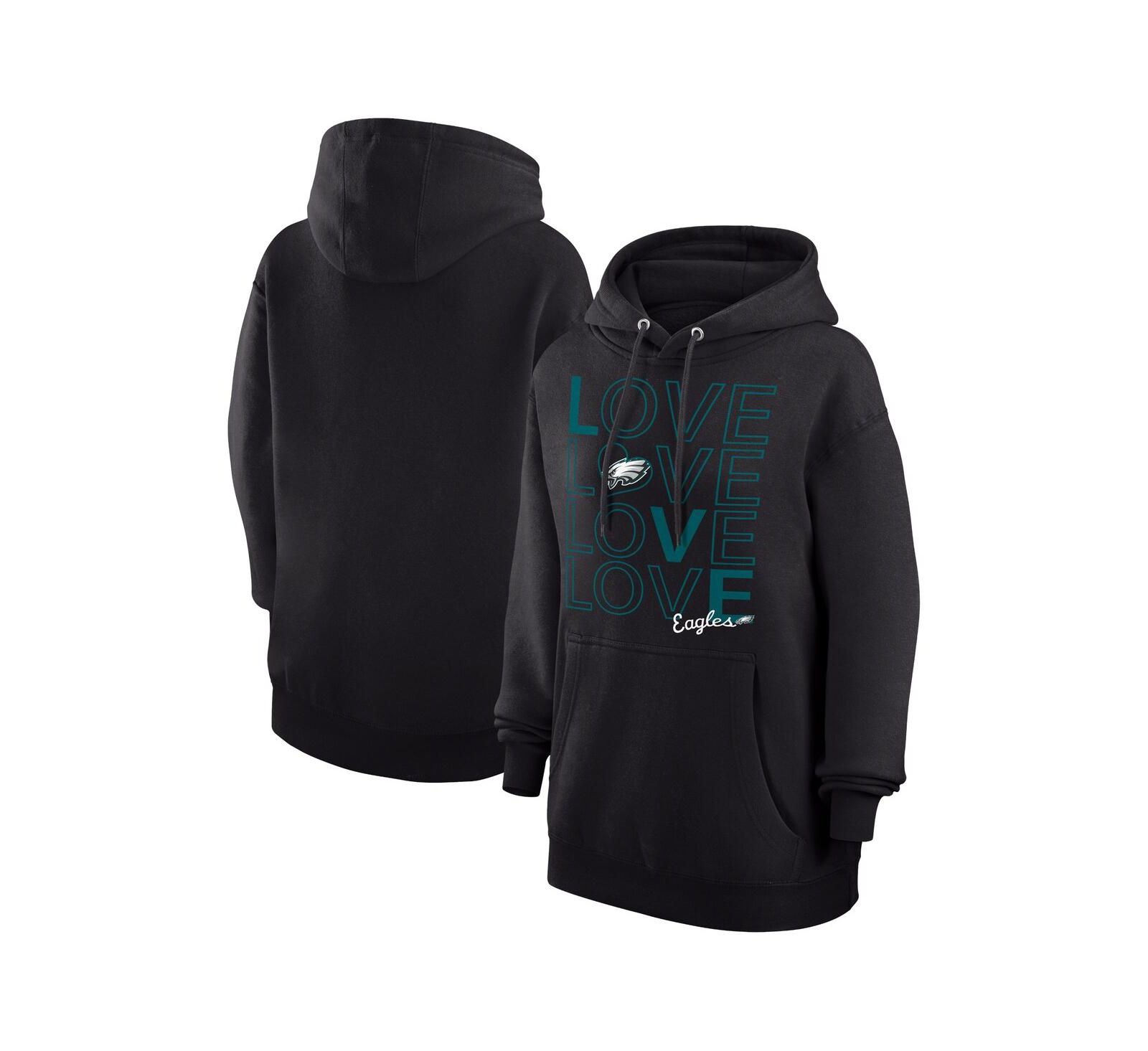 Женское худи G-III 4Her by Carl Banks Black Philadelphia Eagles Love Graphic Pullover