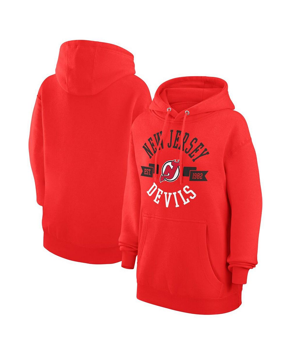 G-III 4Her by Carl Banks Women's Red New Jersey Devils City Graphic Fleece Pullover Hoodie