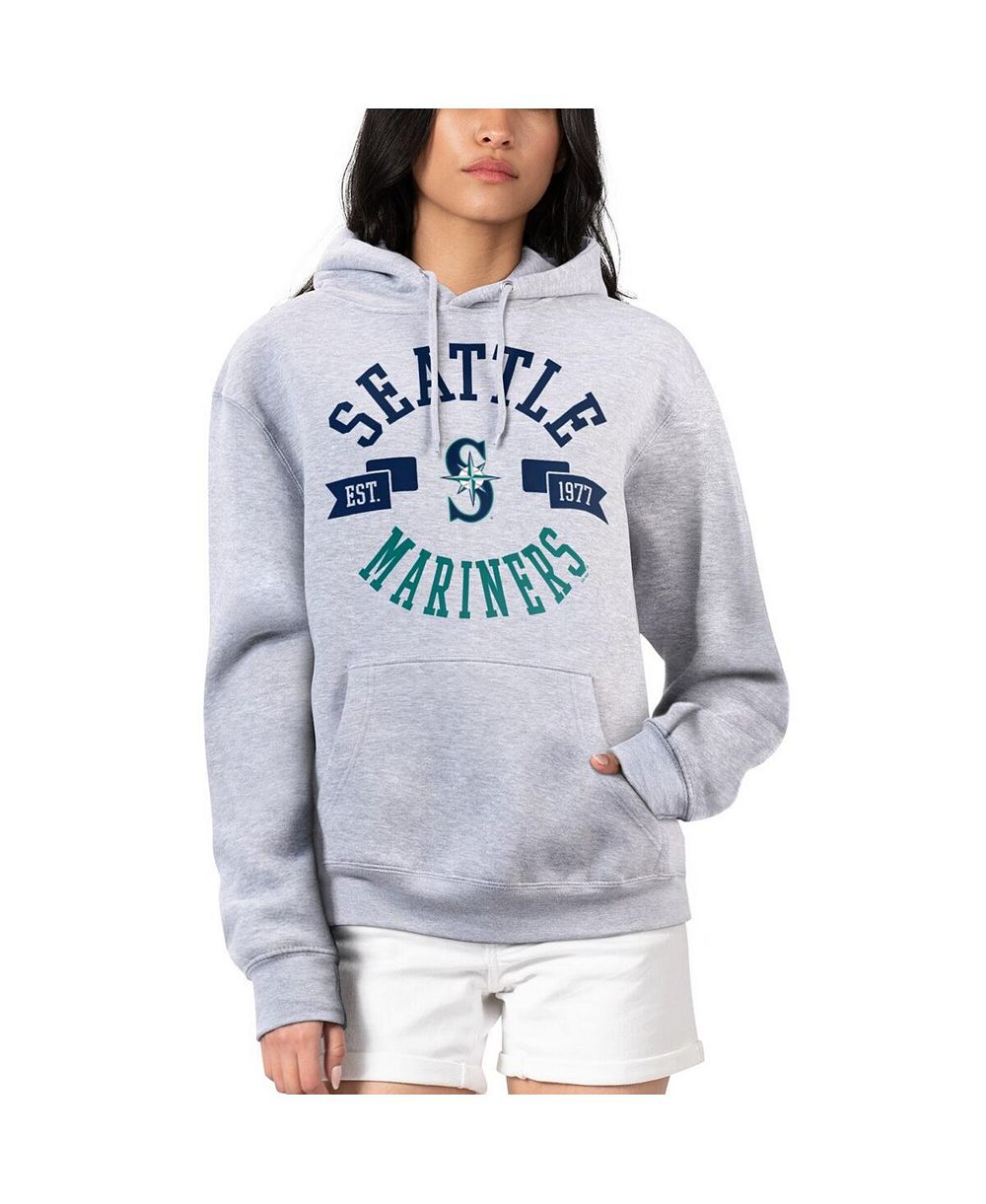 G-III 4Her by Carl Banks Women's Heather Gray Seattle Mariners City Graphic Pullover Hoodie
